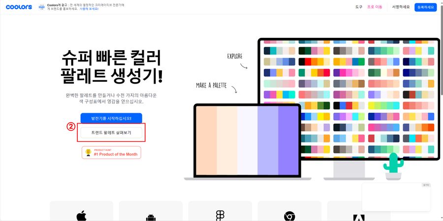 컬러즈 트렌드 팔레트 살펴보기