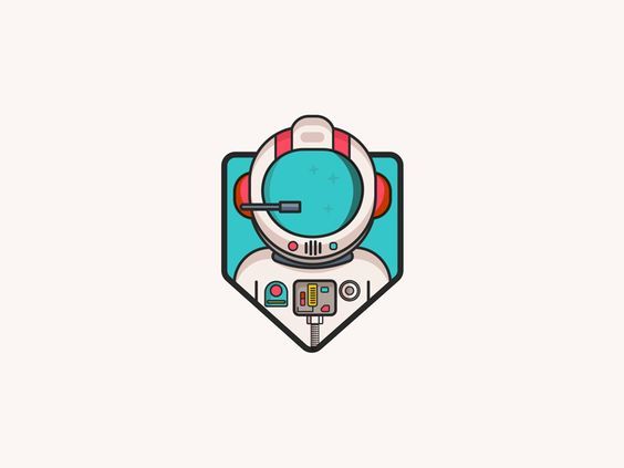 라인아트 우주인 로고