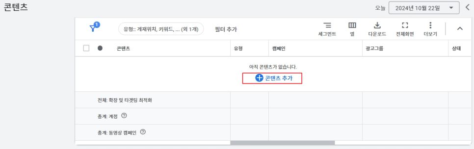 유튜브 동영상 캠페인, GDN 콘텐츠 타겟팅 옵션